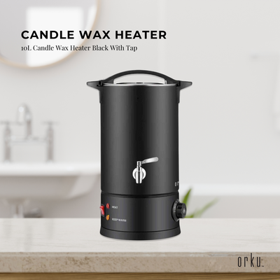 Orku 10L Electric Candle Wax Heater Melter With Tap for Candle Making Black