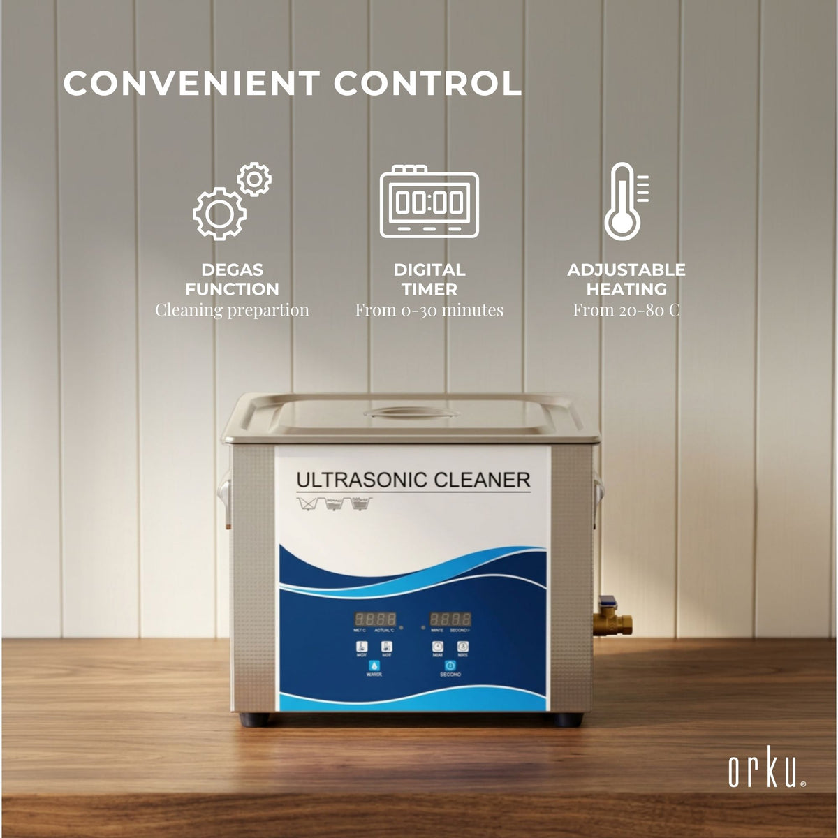 Orku 15L Ultrasonic Jewellery Cleaner Professional Machine + Digital Timer