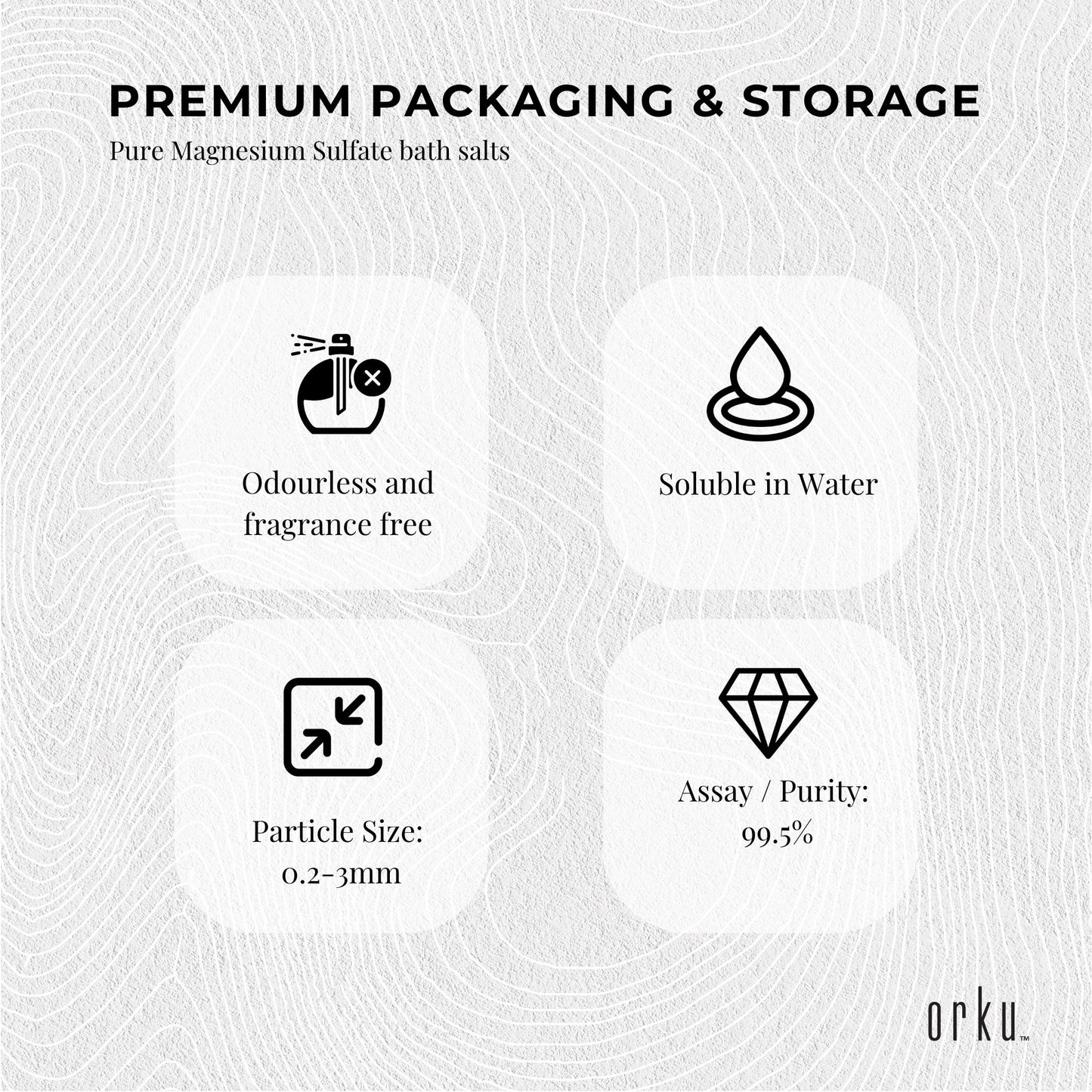 Orku 1Kg Epsom Salt Magnesium Sulphate Bath Salts Skin Body