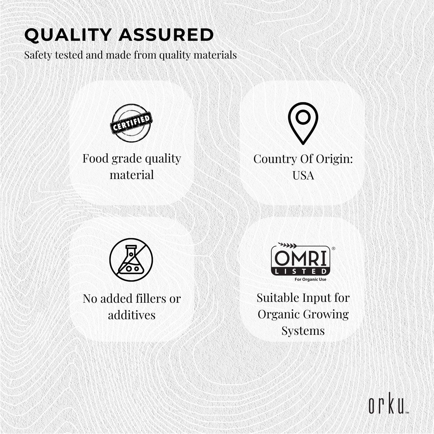 Orku 1Kg Fine Diatomaceous Earth - Food Grade FCC Fossil Shell Flour Powder