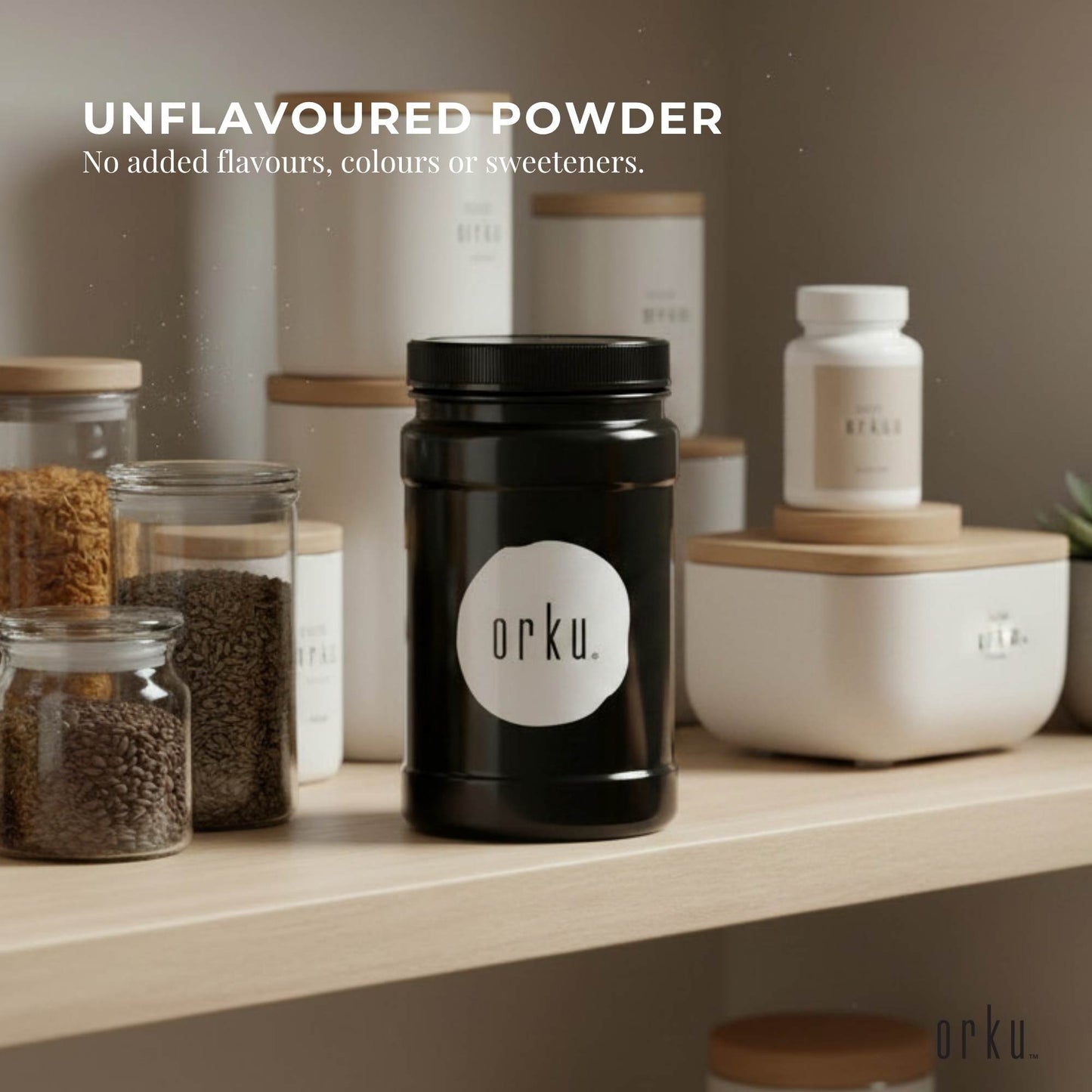Orku 1Kg Magnesium Bisglycinate Powder Unflavoured Chelated - Jar