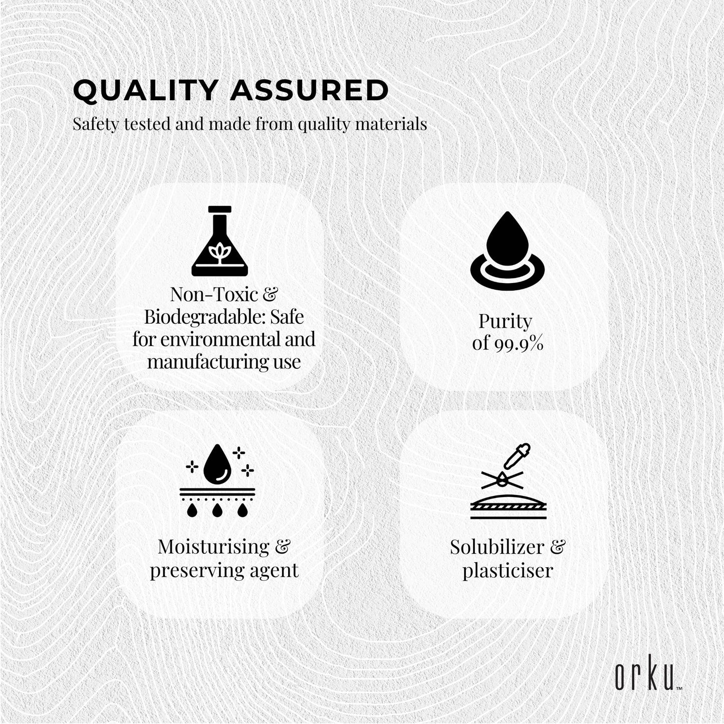 Orku 1L Glycerine 99.9% Pure USP Food + Cosmetic Grade – Vegetable Glycerol