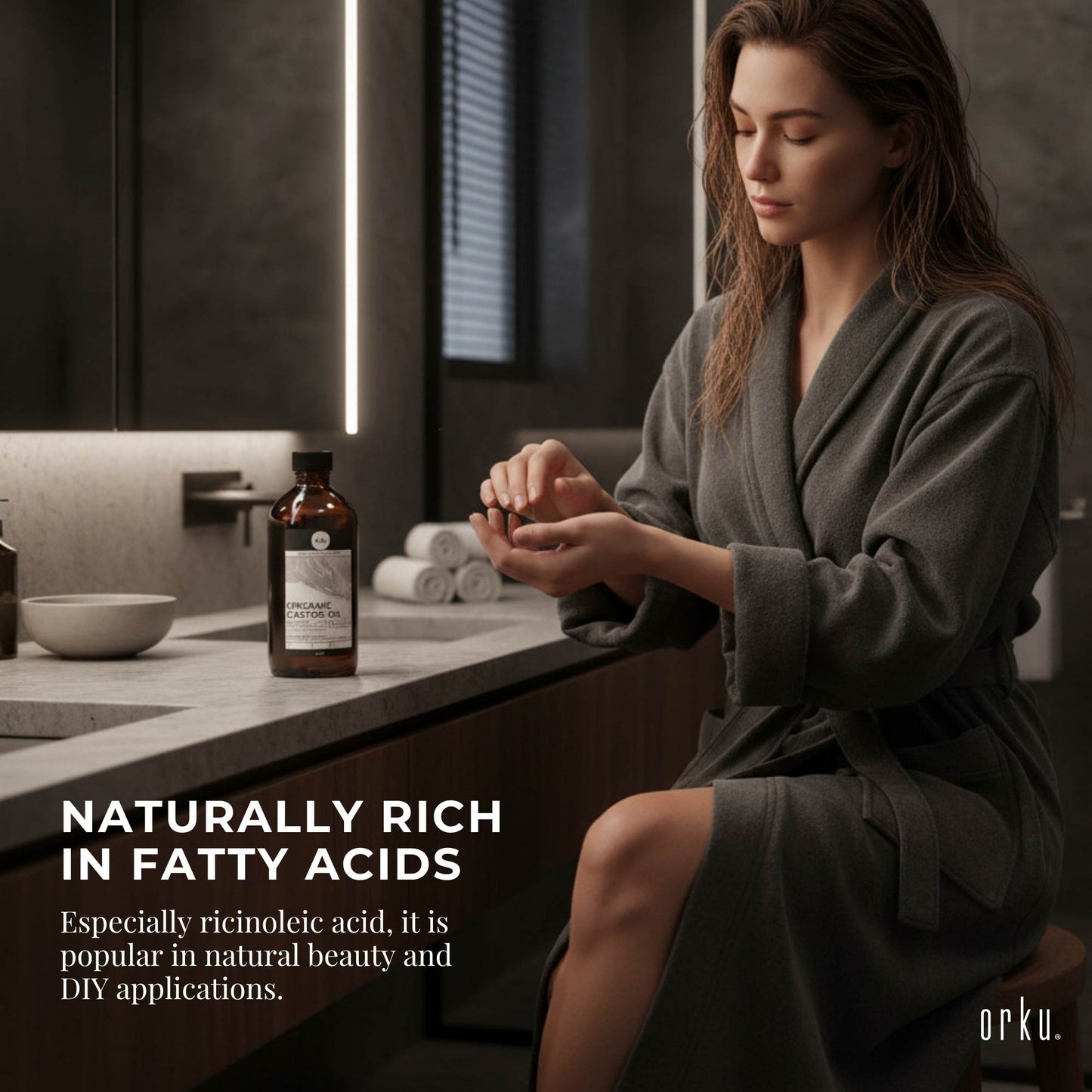 Orku 500ml Organic Castor Oil - Hexane Free Cold Pressed