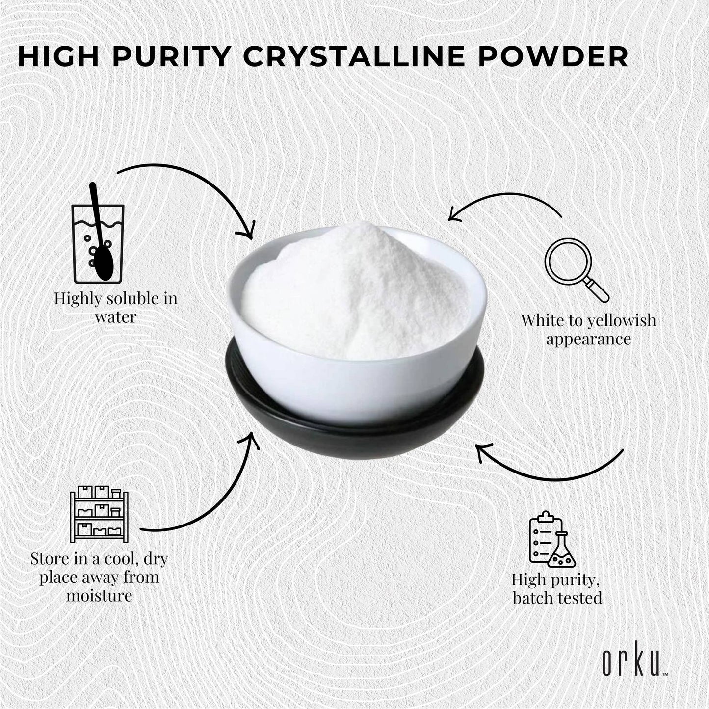 Orku 1.2Kg Sodium Ascorbate Tub - High Purity Soluble Crystalline Powder