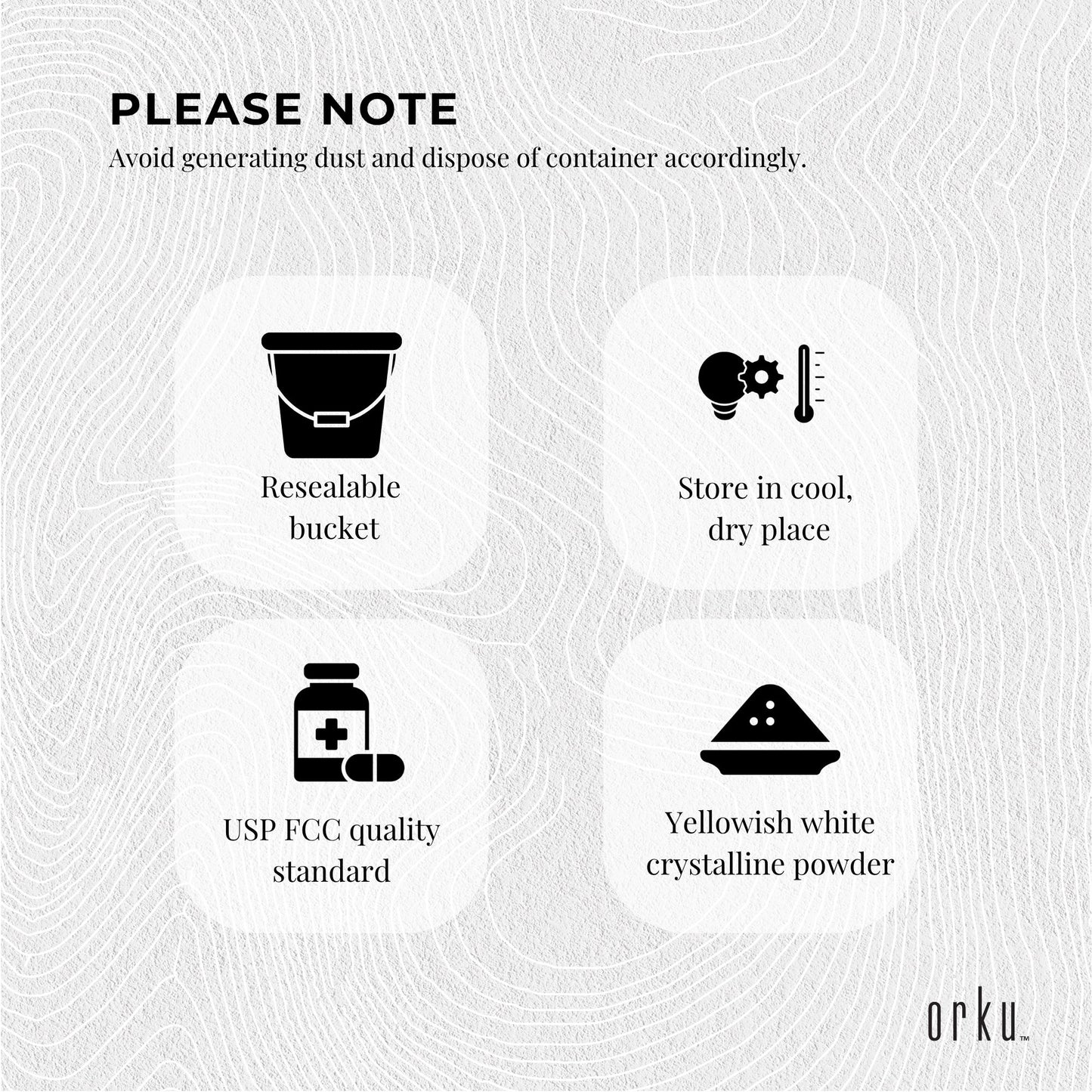 Orku 1.2Kg Sodium Ascorbate Tub - High Purity Soluble Crystalline Powder