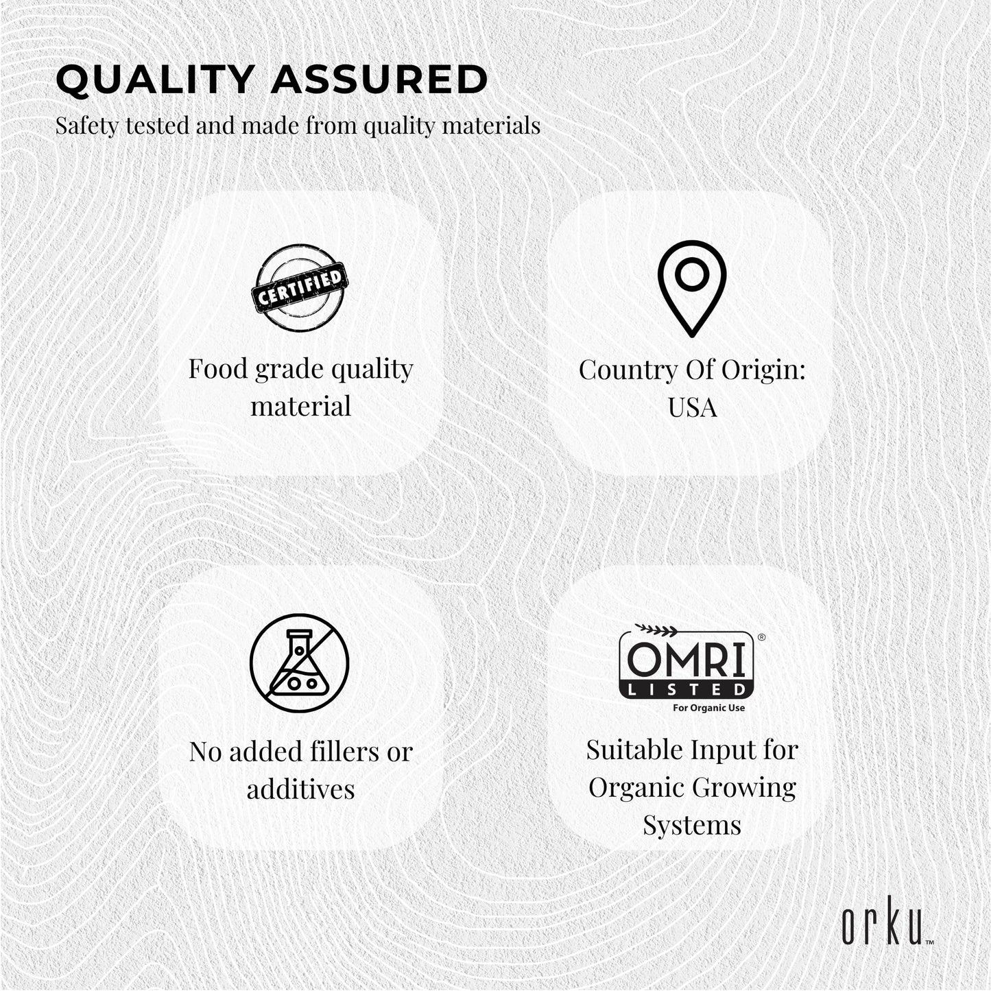 Orku 1.4Kg Fine Diatomaceous Earth Tub - Food Grade Fossil Shell Flour Powder