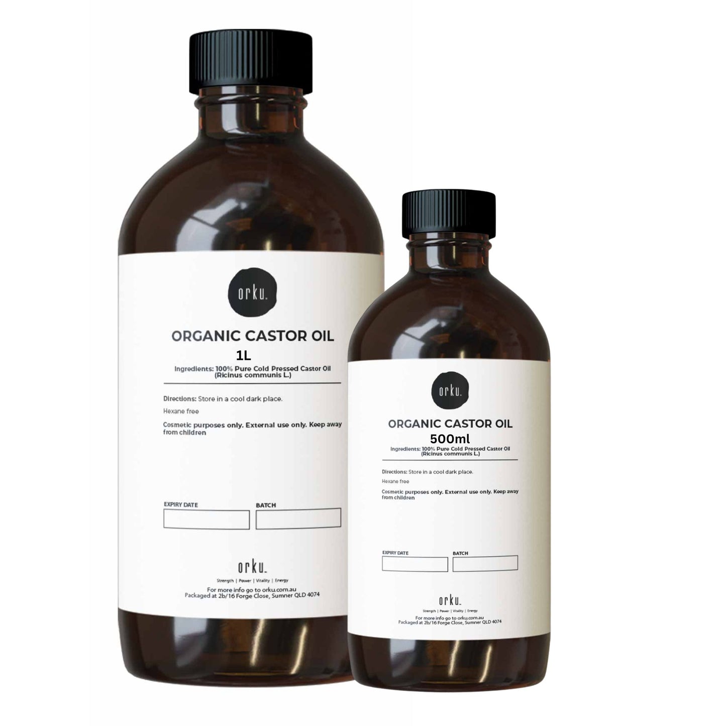 Orku Organic Castor Oil - Hexane Free Cold Pressed