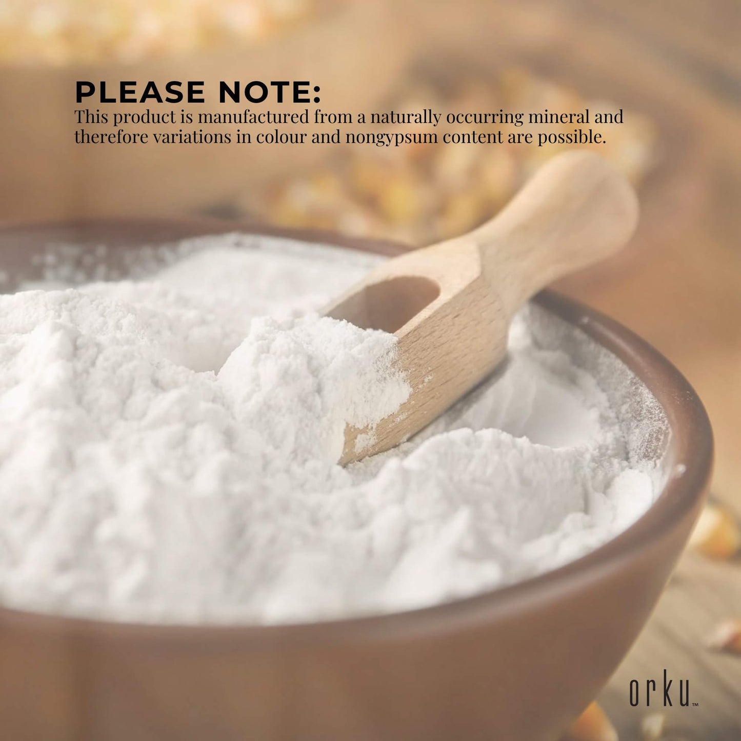 Orku 20Kg Fine Calcium Sulphate Gypsum Powder - Dihydrate Food Grade FCC E516