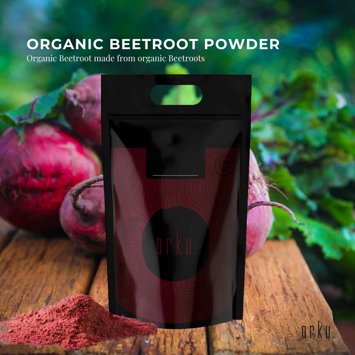 Orku 20Kg Organic Beetroot Powder - 100% Pure Beet Root Powder - Beta vulgaris
