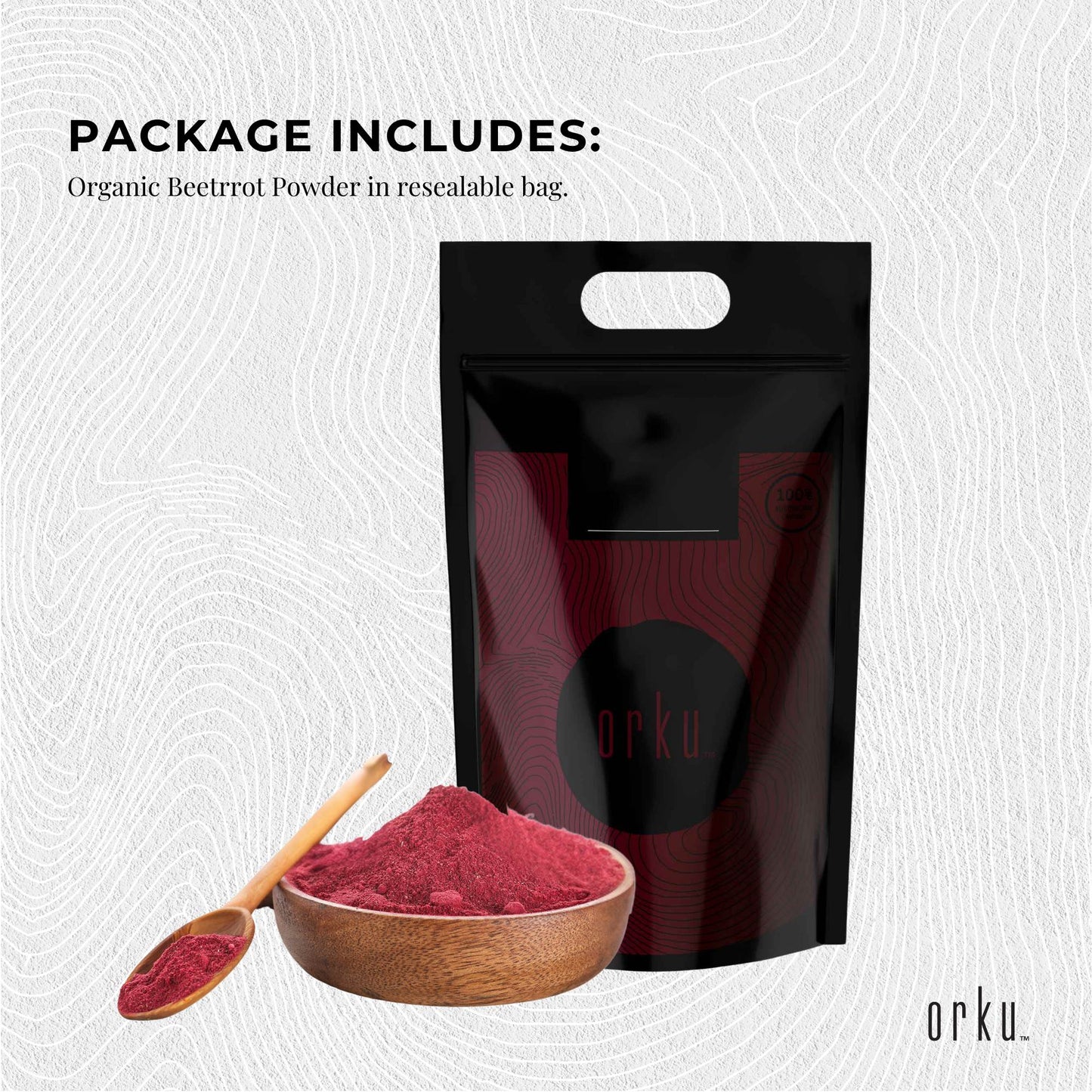 Orku 20Kg Organic Beetroot Powder - 100% Pure Beet Root Powder - Beta vulgaris