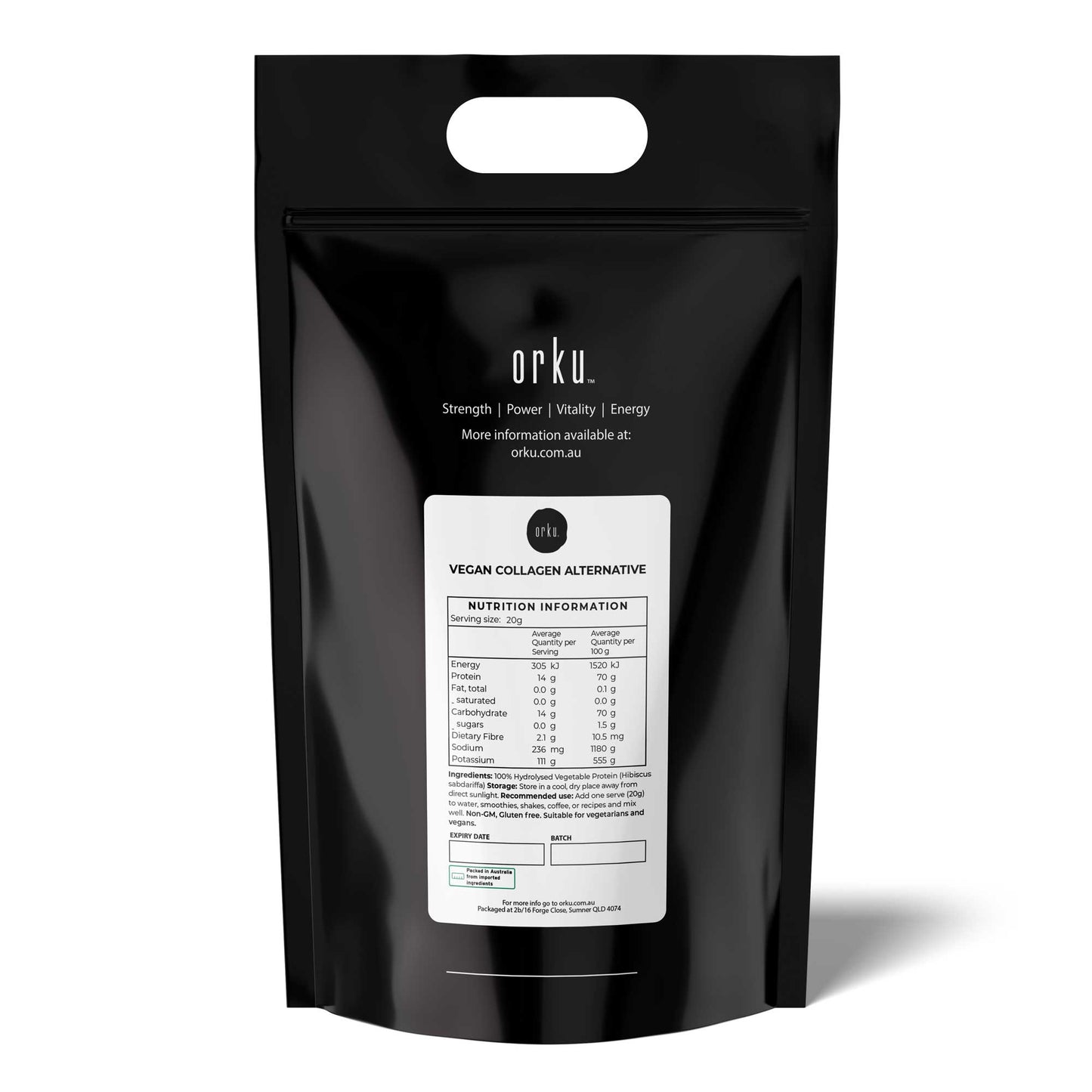 Orku 20Kg Vegan Collagen Plant Based Alternative Powder Hydrolysed Protein