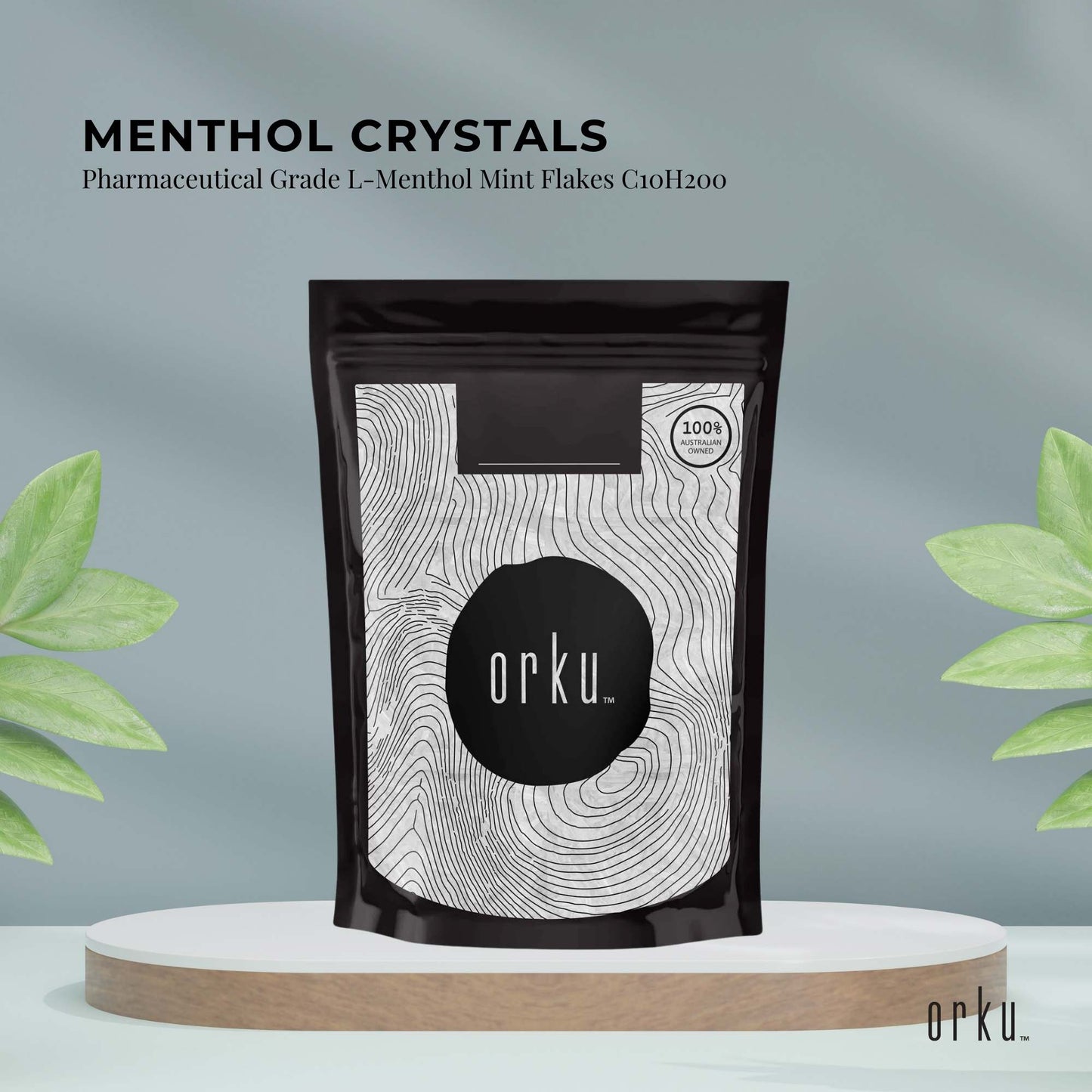 Orku 25g Menthol Crystals - USP Grade L-Menthol Mint Flakes C10H200