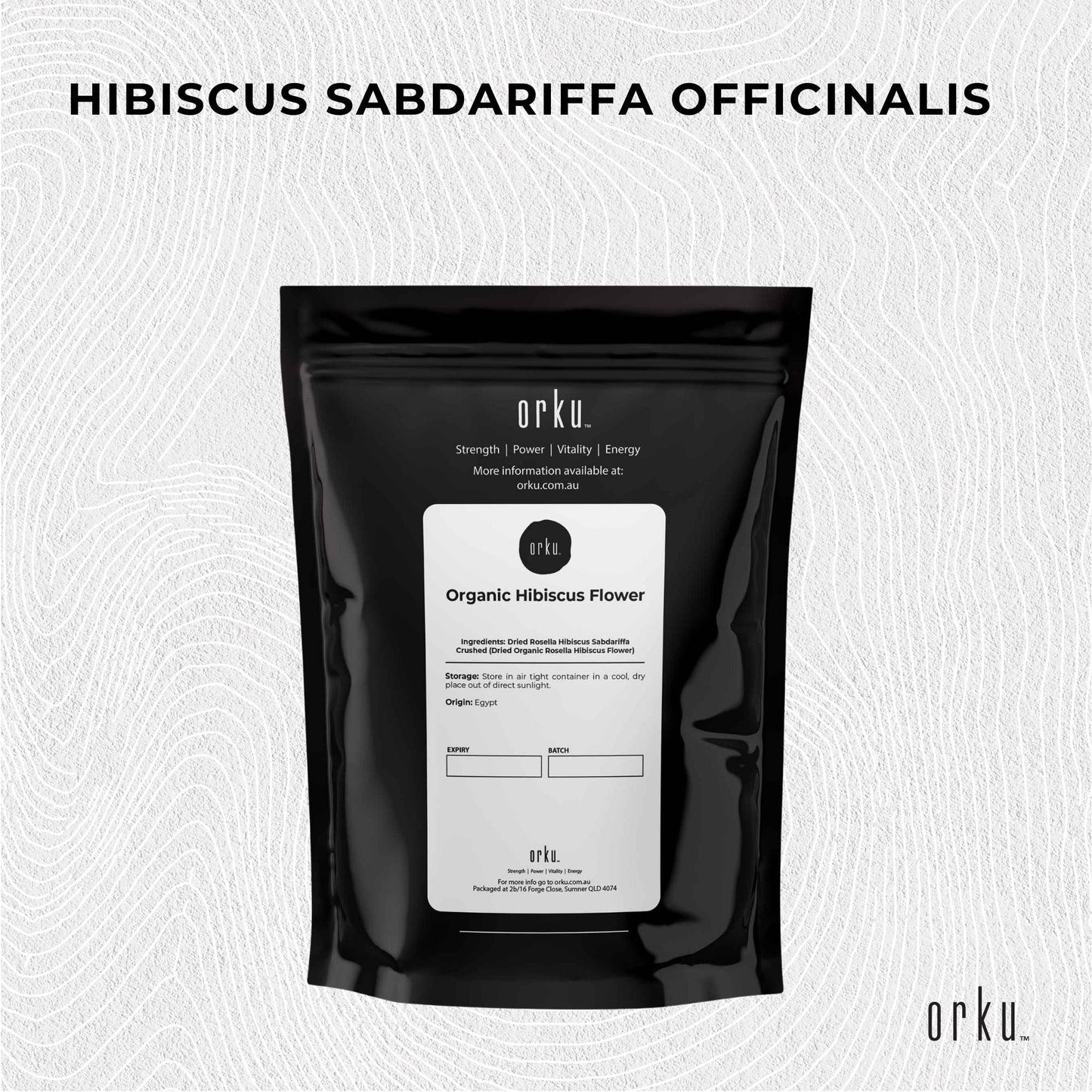Orku 25g Organic Hibiscus Rosella Flower Crushed Dried Herbal Tea
