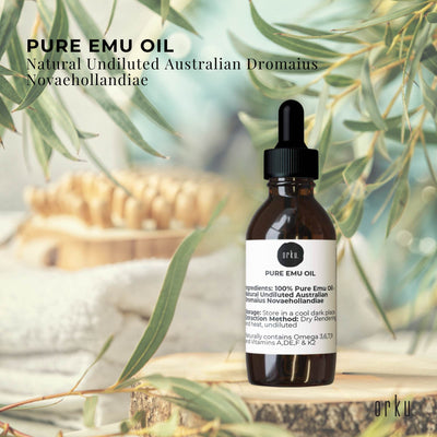 Orku 25ml Pure Emu Oil with Dropper - Undiluted Natural Dromaius Novaehollandiae