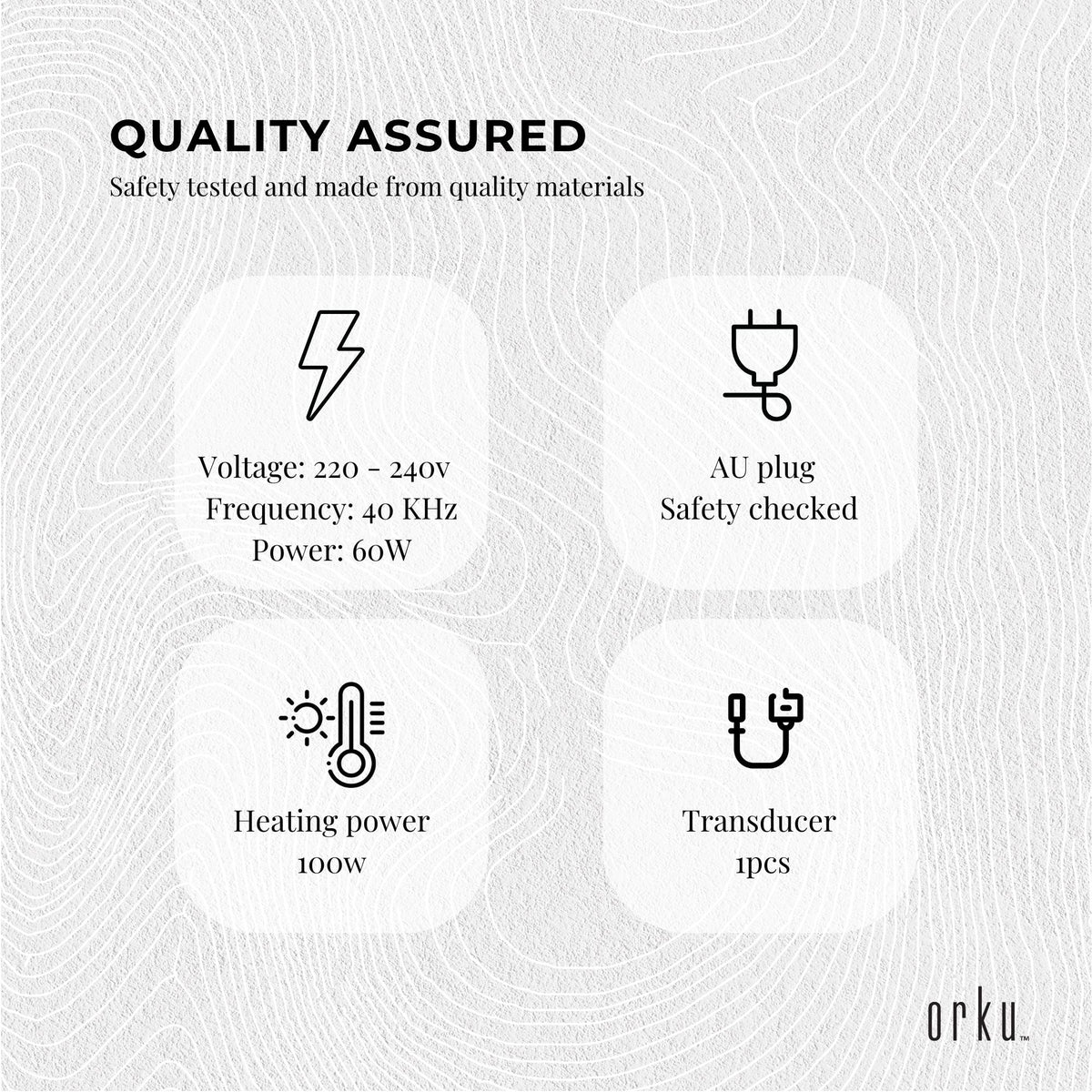 Orku 2L Ultrasonic Jewellery Cleaner Professional Machine + Digital Timer