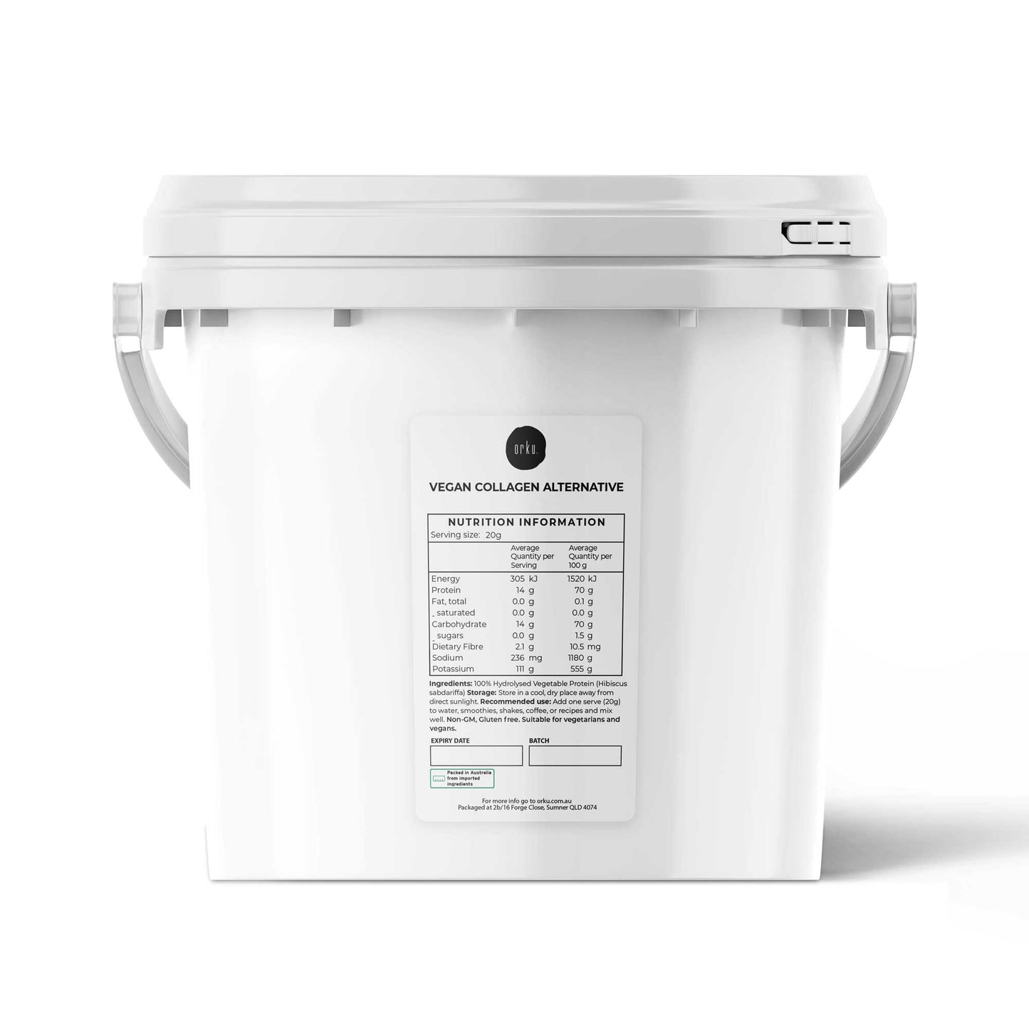 Orku 2.5Kg Vegan Collagen Plant Based Alternative Powder Hydrolysed Protein