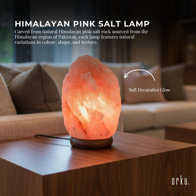 Orku 3-5 Kg Himalayan Pink Salt Lamp - Large Natural Rock Shape Night Light