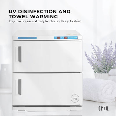 Orku 32L UV Disinfection Towel Warmer Cabinet Salon Spa White