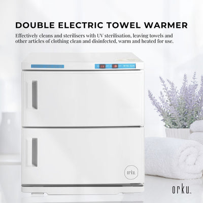 Orku 32L White UV Electric Towel Warmer Steriliser Cabinet Salon Heat Sanitiser
