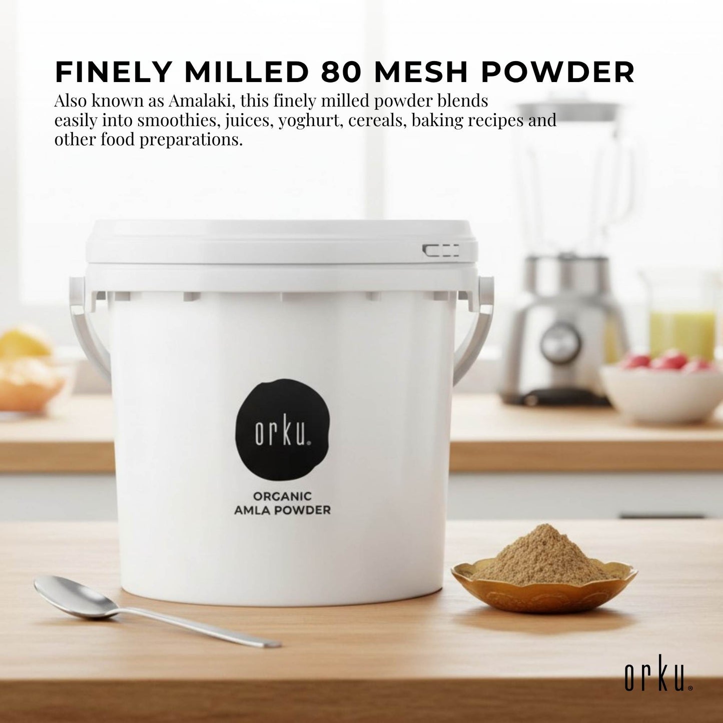 Orku 3Kg Organic Amla Powder - Indian Gooseberry Amalaki Fruit Powder