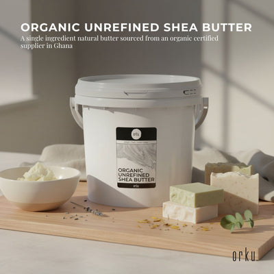 Orku 3Kg Organic Unrefined Shea Butter Tub Raw African Karite Chunks
