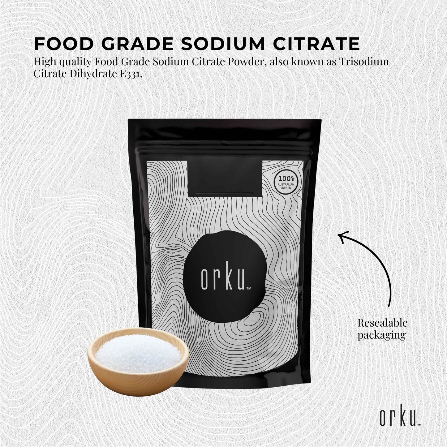 Orku 400g Sodium Citrate Powder Food Grade Trisodium Citrate Dihydrate E331