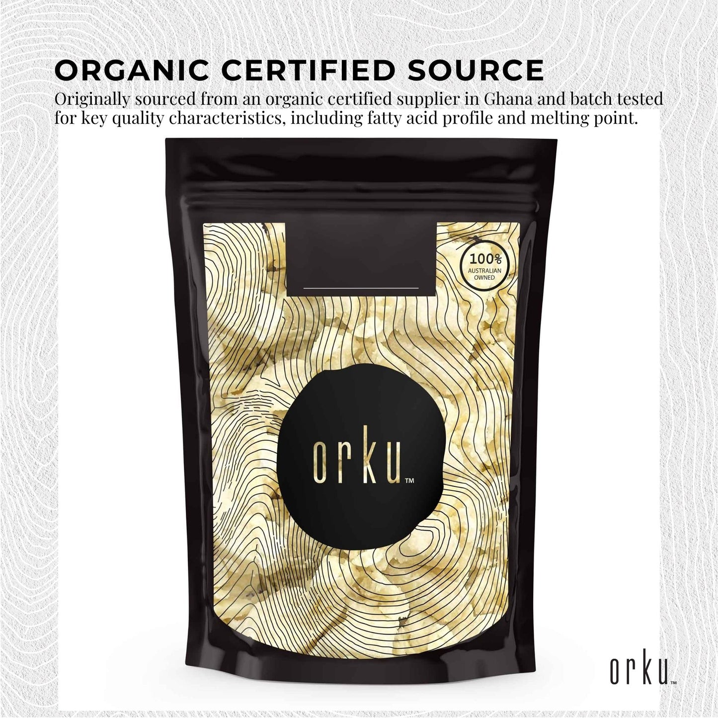 Orku 500g Organic Unrefined Shea Butter Raw African Karite Chunks