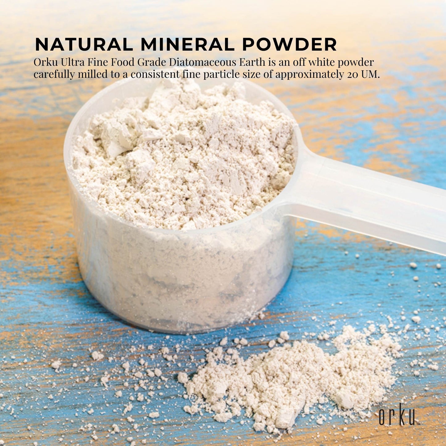 Orku 50g Fine Diatomaceous Earth Powder - Food Grade Fossil Shell Flour