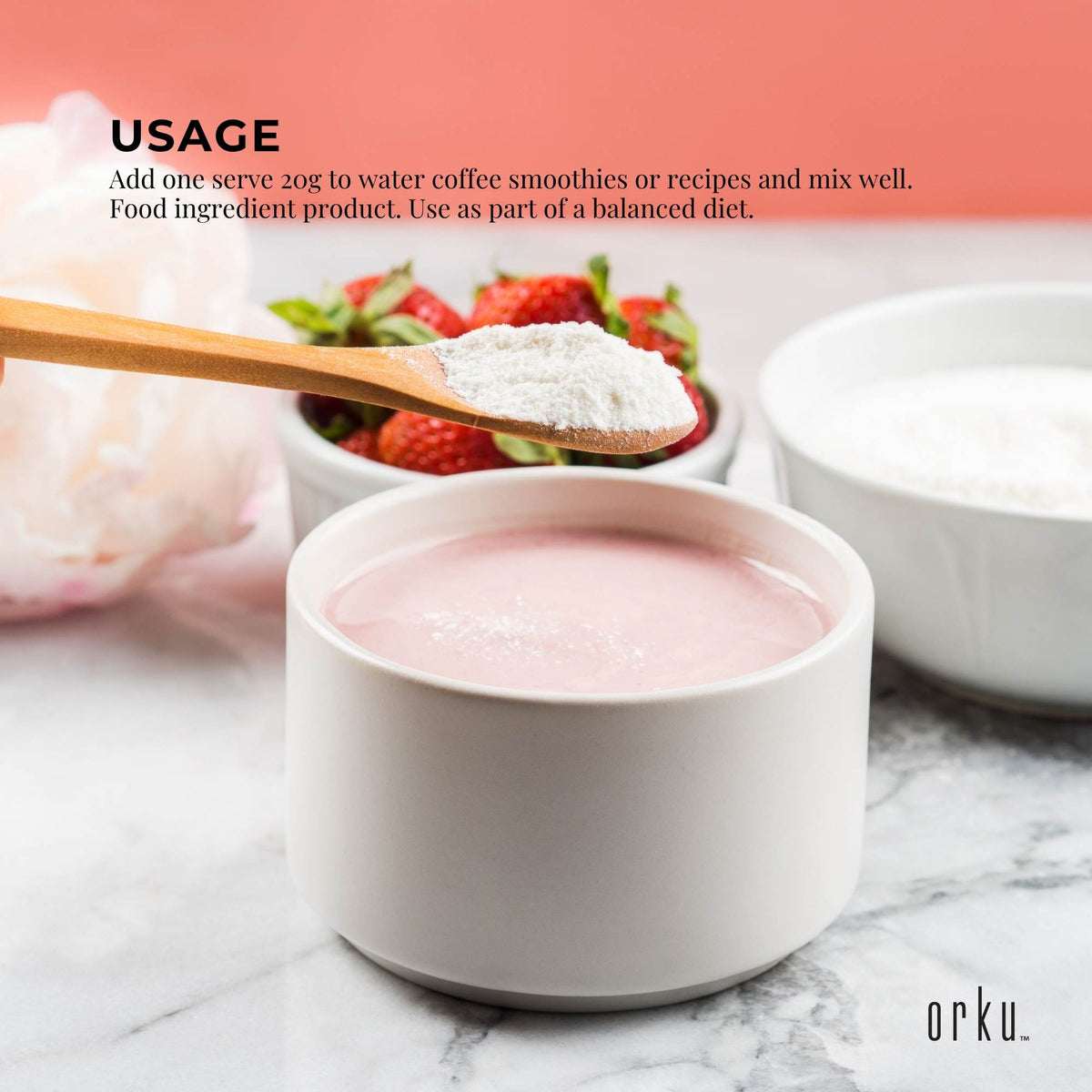 Orku 10Kg Bovine Collagen Peptides Powder Hydrolysed Protein Unflavoured