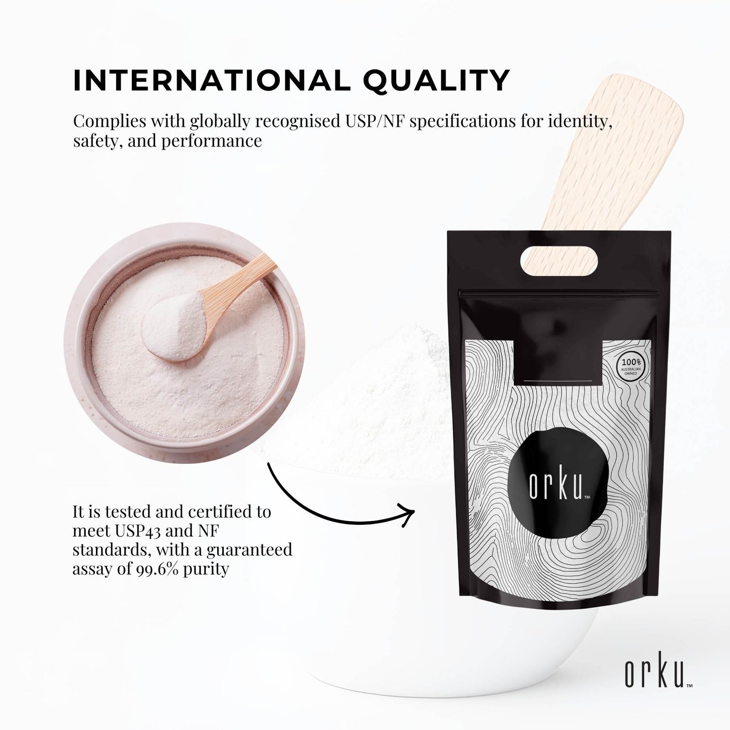 Orku 5Kg Myo Inositol Powder - USP Grade High Purity Unflavoured