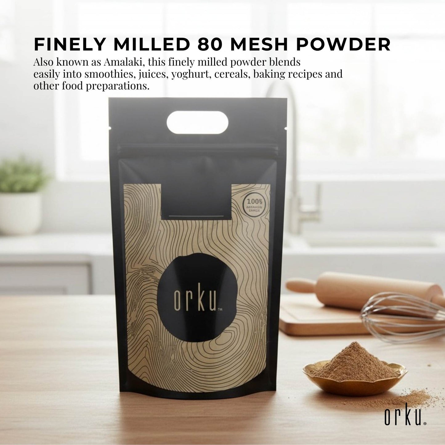 Orku 5Kg Organic Amla Powder - Indian Gooseberry Amalaki Fruit Powder