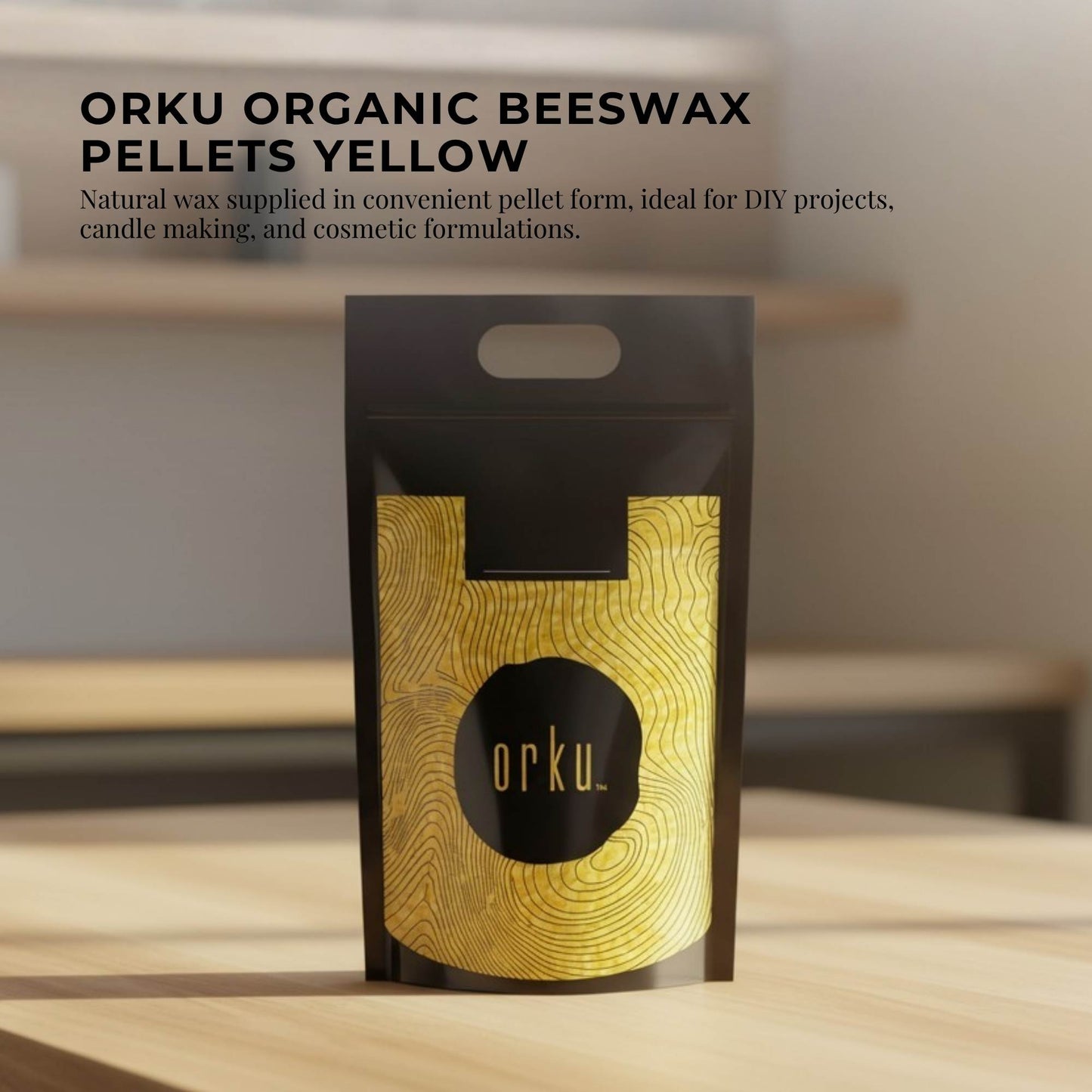 Orku 5Kg Organic Beeswax Pellets Yellow - Cosmetic Grade Pure Bees Wax Pastilles