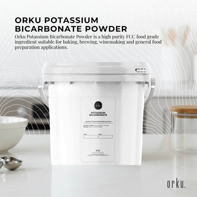 Orku 5Kg Potassium Bicarbonate Powder Tub - Food Grade FCC Brewing Baking