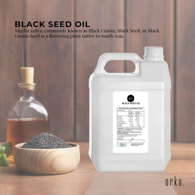 Orku 5L Black Seed Oil Pure Pure Cold Pressed 100% Ethiopian Nigella Sativa Cumin