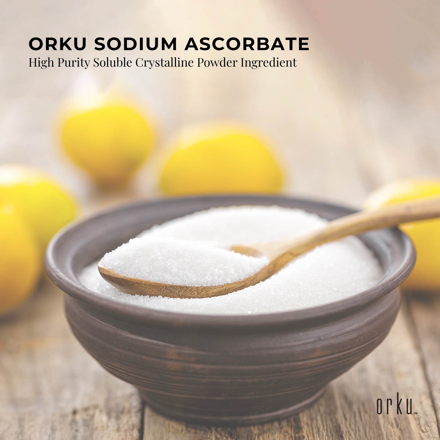 Orku 5kg Sodium Ascorbate - High Purity Soluble Crystalline Powder Ingredient
