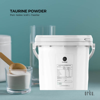 Orku 5kg Taurine Powder Tub - High Purity L-Taurine Amino Acid Ingredient