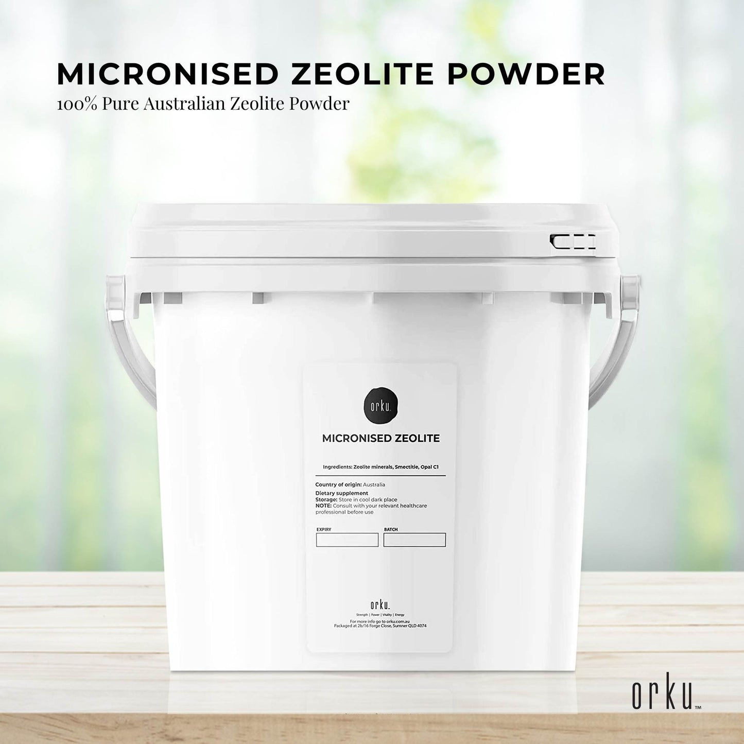 Orku 5kg Ultrafine Micronised Zeolite Powder Tub Natural Clinoptilolite Mineral