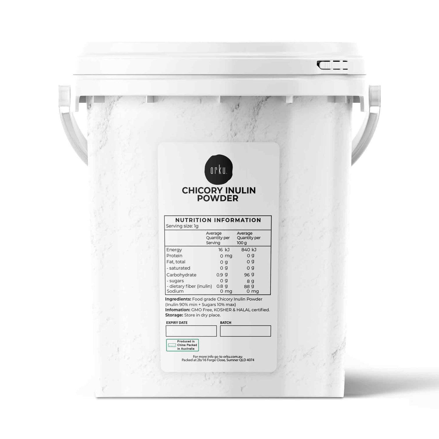 Orku Chicory Root Inulin Powder Tub - Unflavoured Natural Prebiotic Fibre