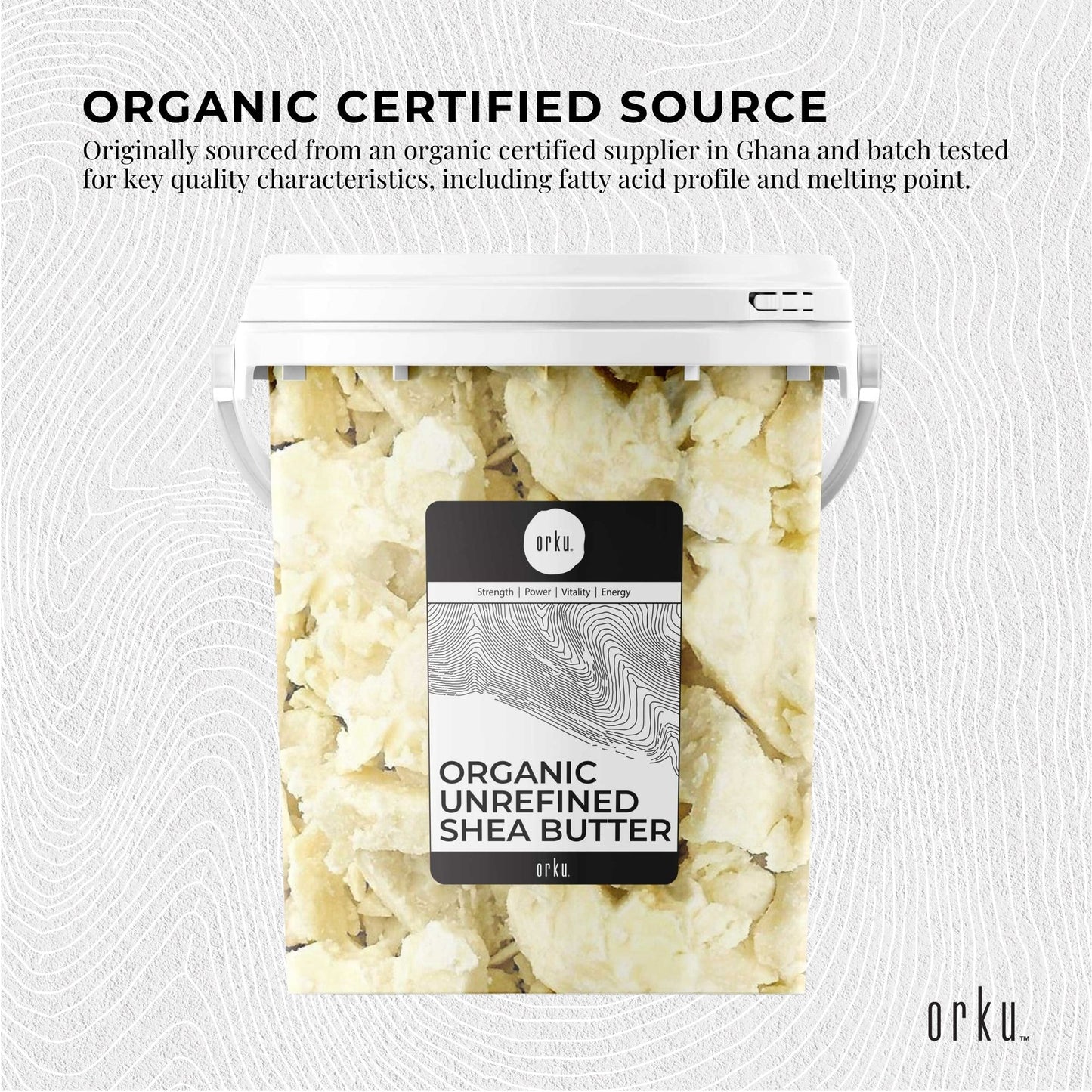 Orku 800g Organic Unrefined Shea Butter Tub Raw African Karite Chunks