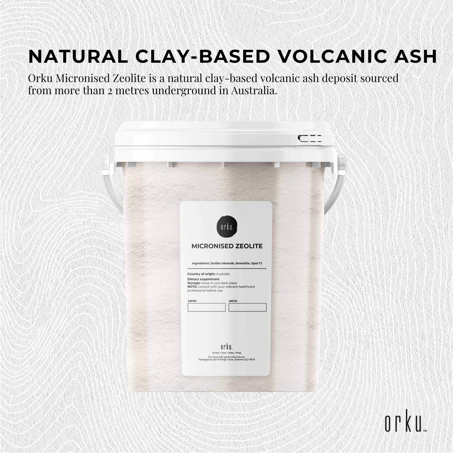 Orku 800g Ultrafine Micronised Zeolite Powder Tub Natural Clinoptilolite Mineral