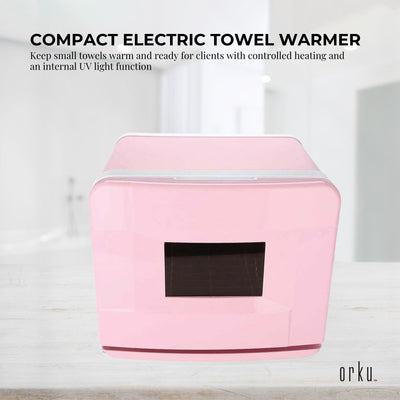 Orku 8L Pink Electric Towel Warmer UV Cabinet Salon Spa Pink