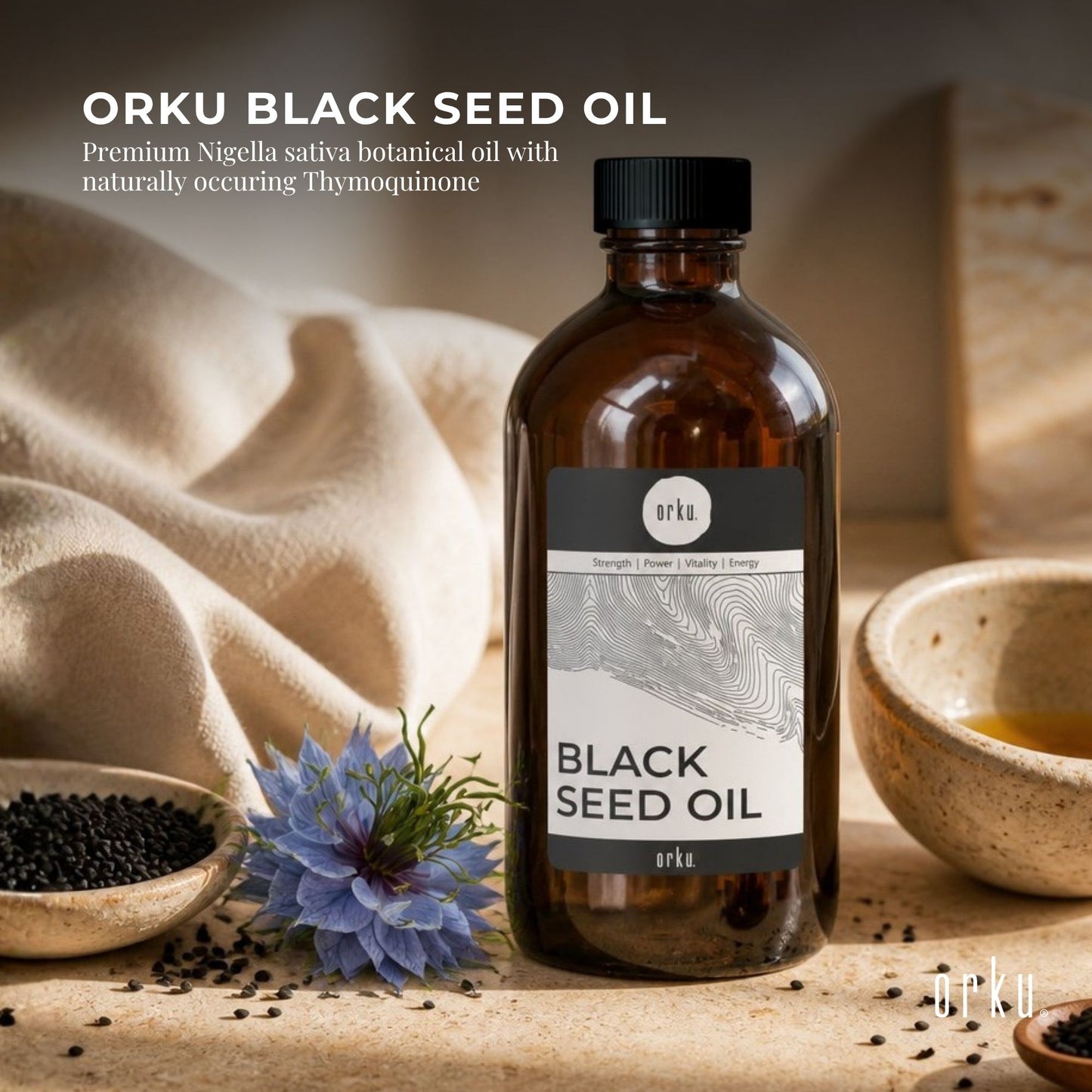 Orku Black Seed Oil Pure Cold Pressed 100% Ethiopian Nigella Sativa Cumin