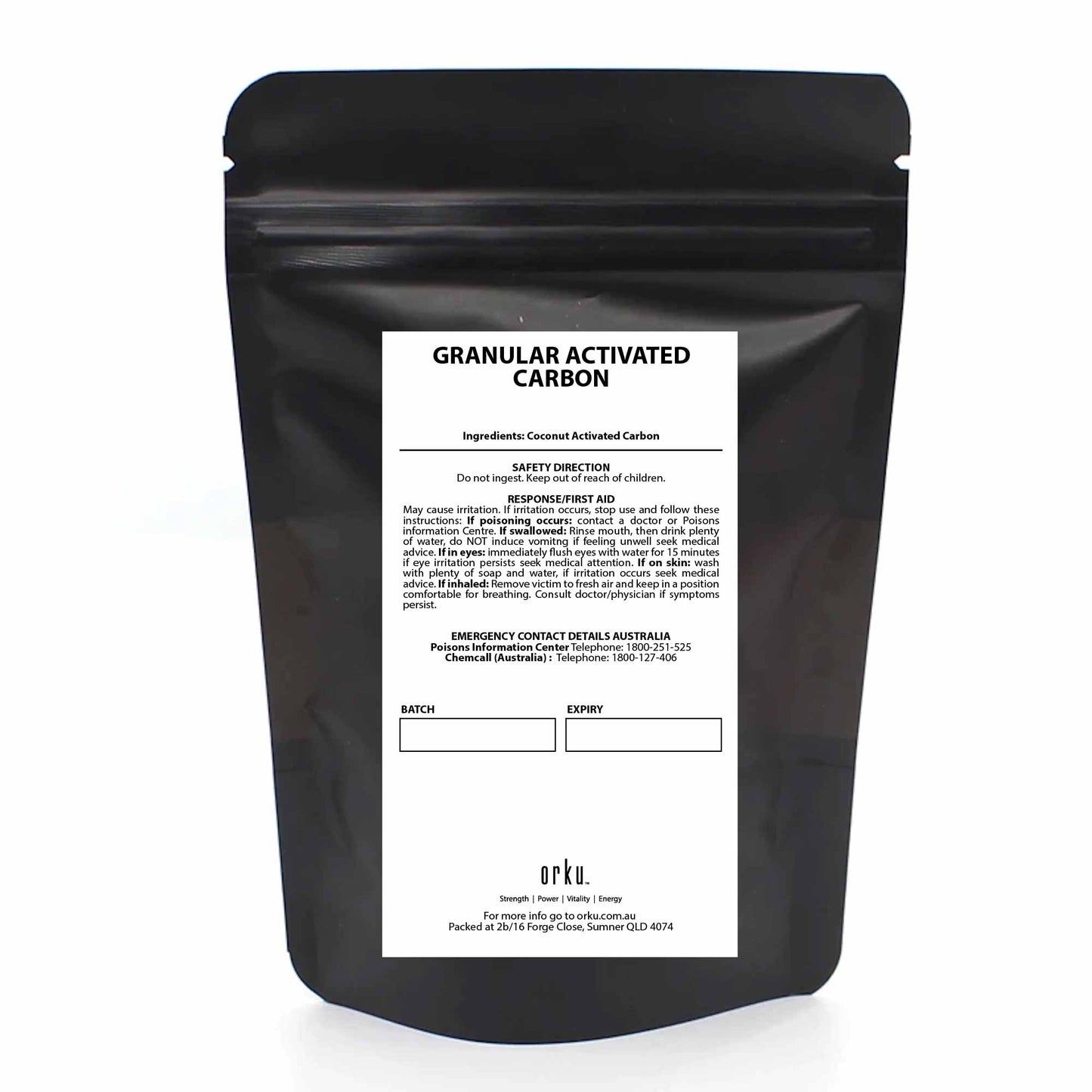 Orku Bulk 10Kg Granular Activated Carbon GAC Coconut Shell Charcoal Filtration