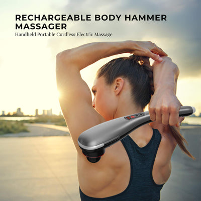 Orku Cordless Handheld Body Hammer Massager - Rechargeable 7 Massage Heads