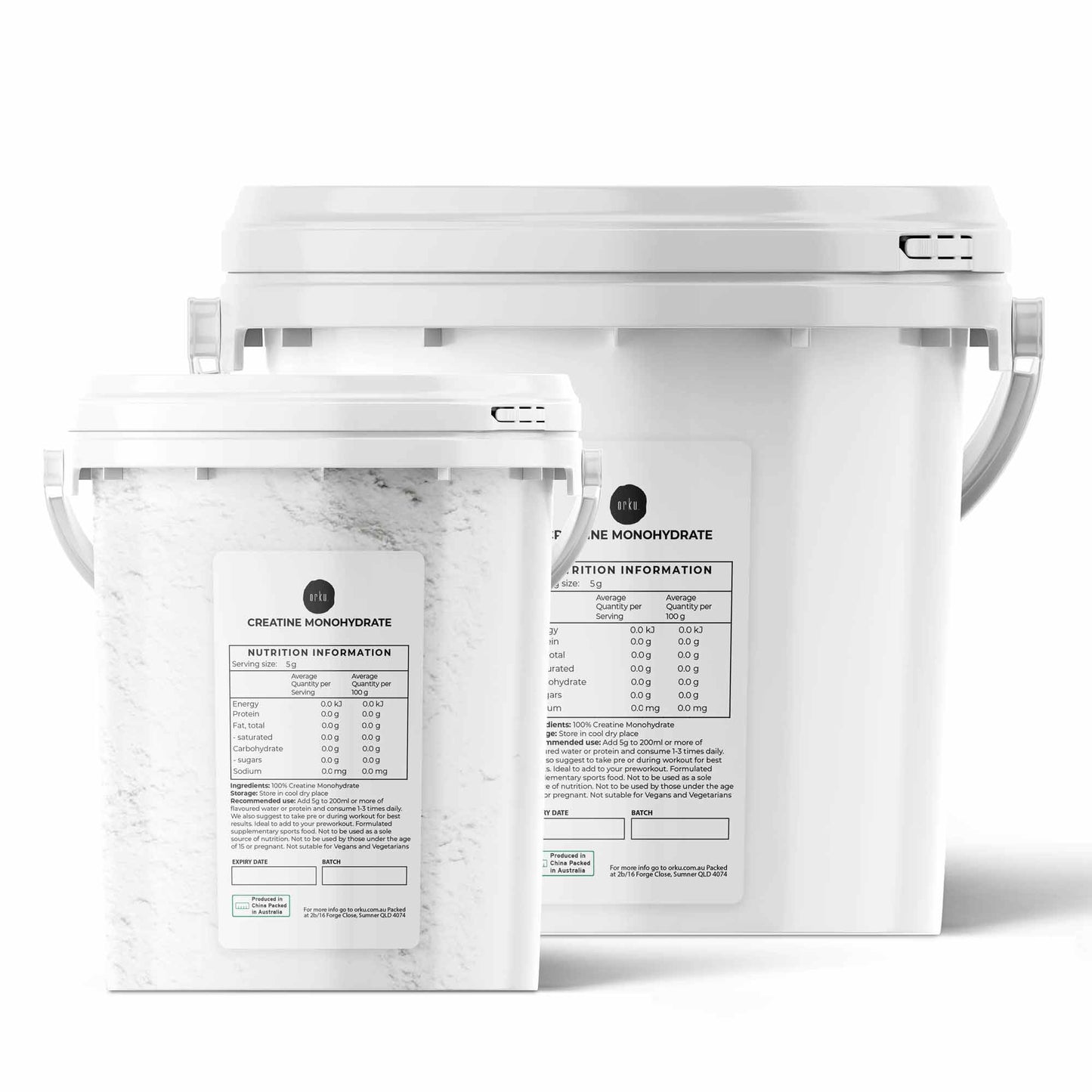 Orku Creatine Monohydrate Powder 99.9% Pure 200 Mesh Micronised Tubs