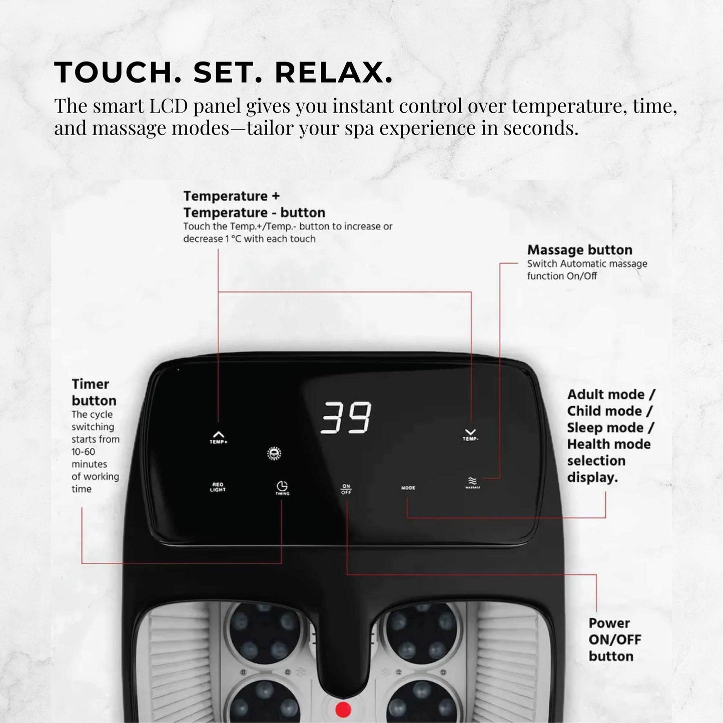 Orku Foot Spa Automatic Water Heating Massager - Electric Pedicure Bath