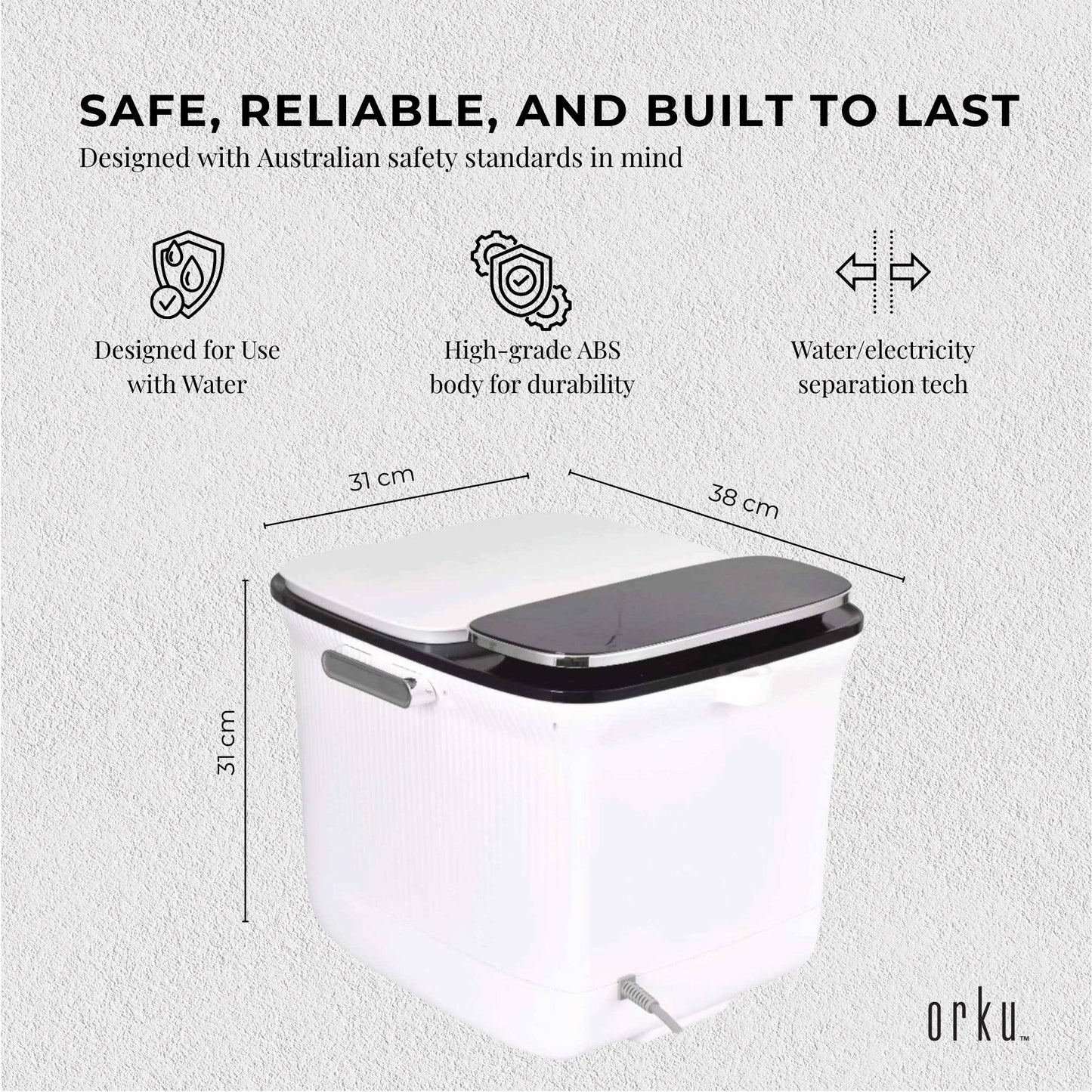 Orku Foot Spa Automatic Water Heating Massager - Electric Pedicure Bath