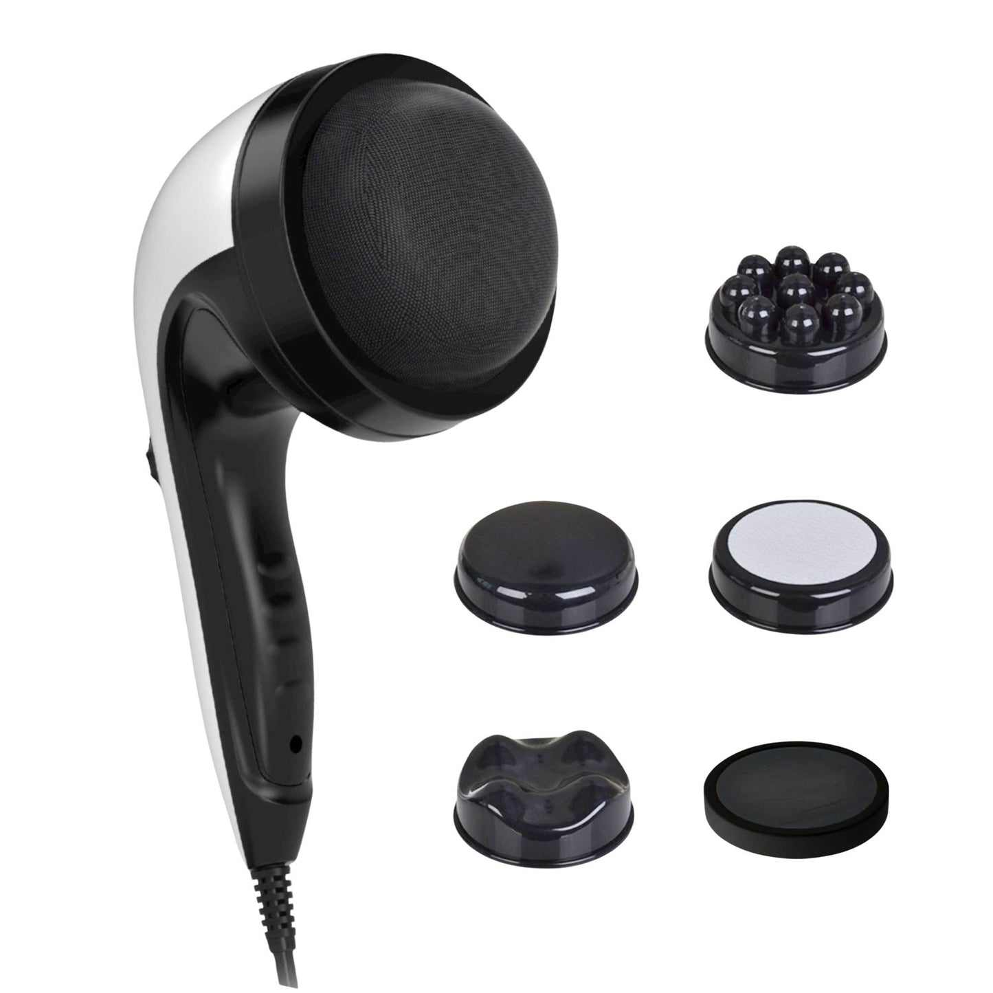 Orku Handheld Body Massager 4 Heads Adjustable Speed 28W Black