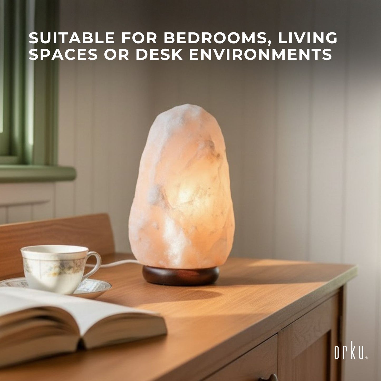 Orku Himalayan White Salt Lamps - Natural Rock Shape Night Light All Sizes