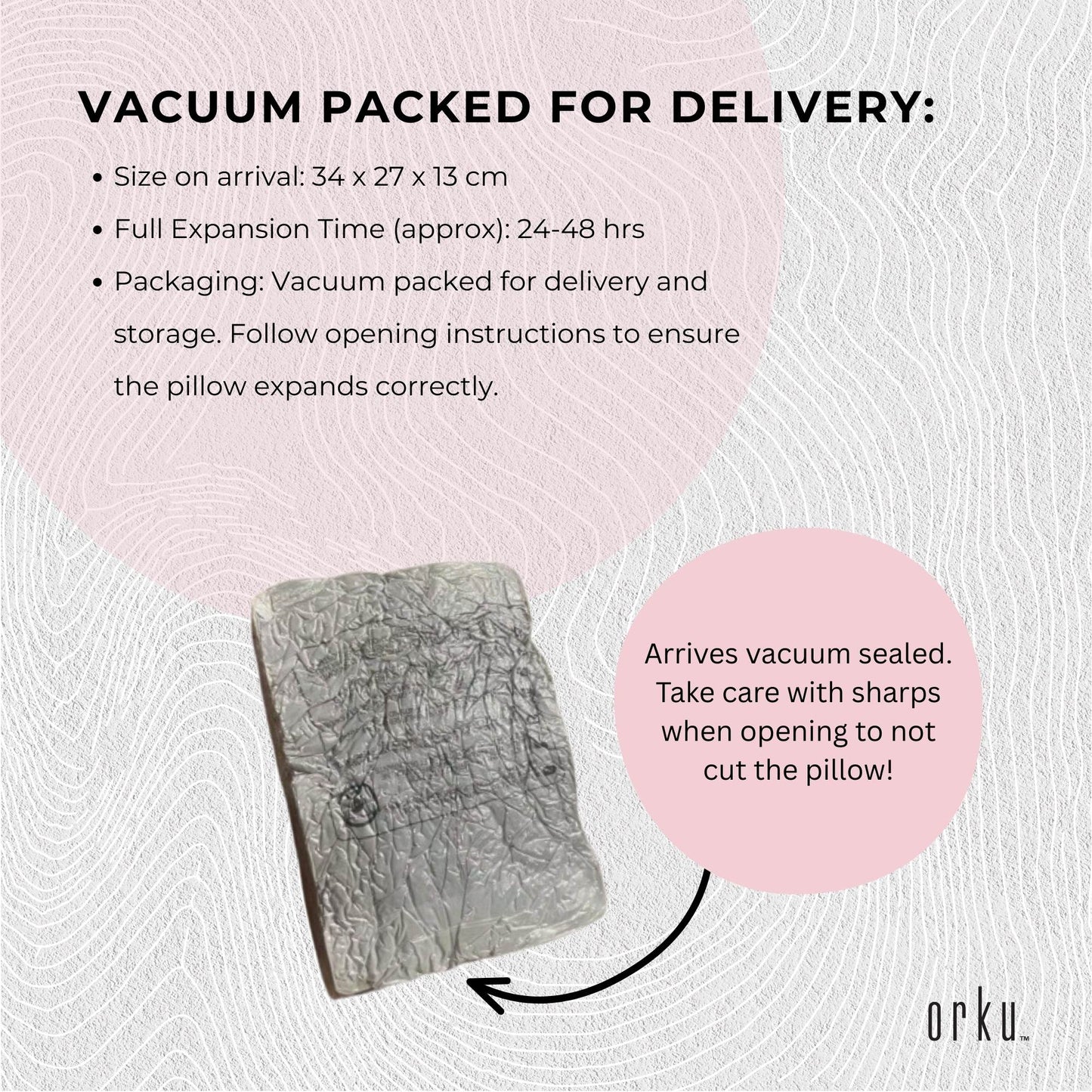 Orku Maternity Pregnancy Pillow - J-Shape Full Length for Side Sleepers Grey